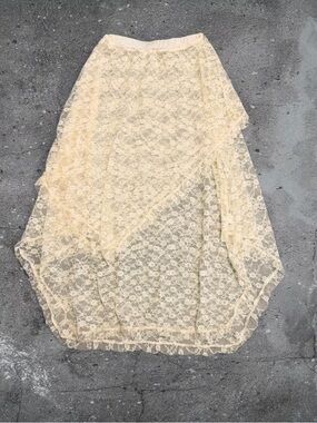 coquette lace sheer maxi skirt cream layered balletcore y2k